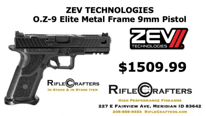 ZEV O.Z-9 9mm Elite Metal Frame Pistol 
