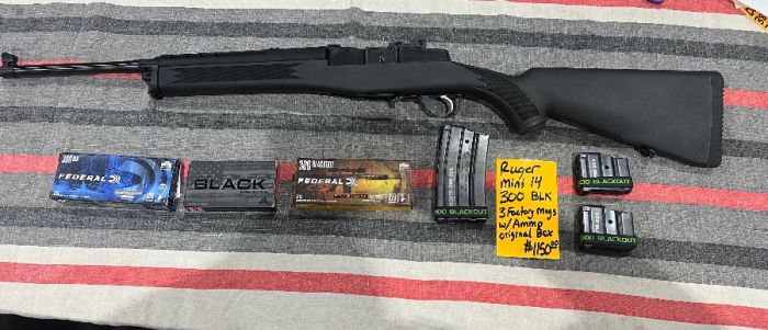 RUGER MINI 14 300 blackout RANCH MODEL 3 mags ammo