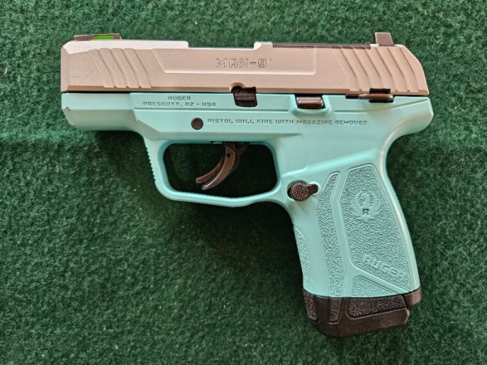 RUGER MAX-9 9MM ROBIN EGG BLUE PISTOL