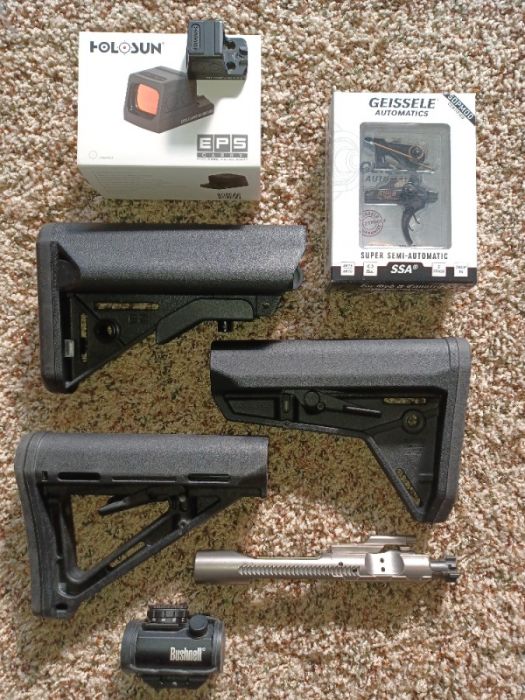 PARTS/OPTICS: Holosun, Geissele, B5, Magpul...