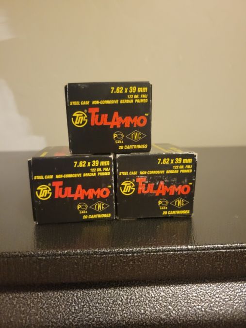 7.62x39mm 122 gr steel case TulAmmo Full Metal Jacket (FMJ)