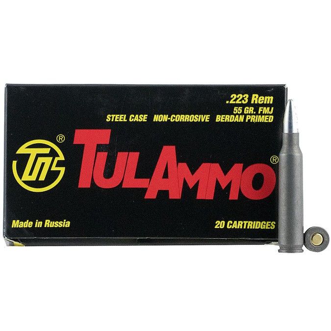 .223 REM TULA 55GR FMJ STEEL CASED