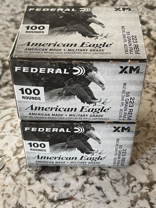 2 boxes 100 Rd FEDERAL AMERICAN EAGLE 223 