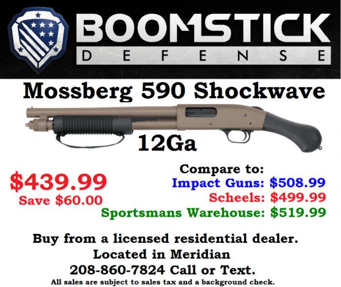 **New** Mossberg 590 Shockwave FDE $439.99