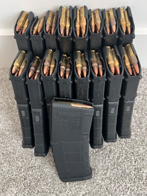 1500 .223/5.56 NEW Brass Bulk FMJ &amp; 35 PMAG