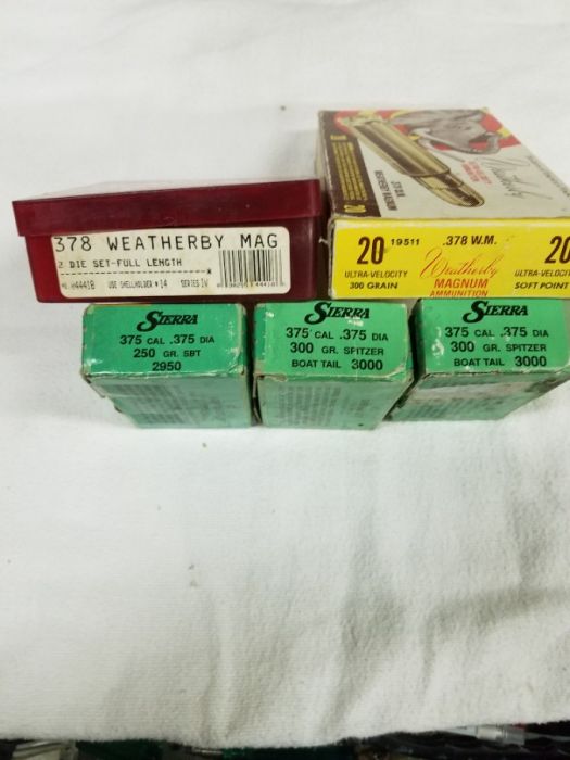   378 Weatherby  dies and bullets. $175.00