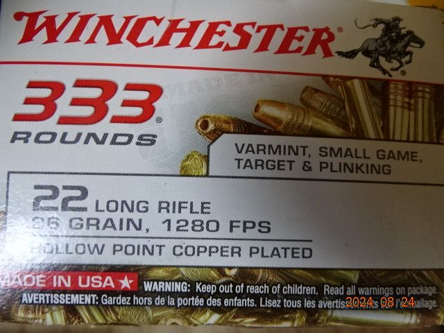 Winchester  hollow point copper plated 22 LR