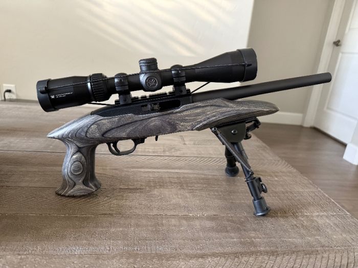 Ruger charger 22lr with vortex and Harris bipod