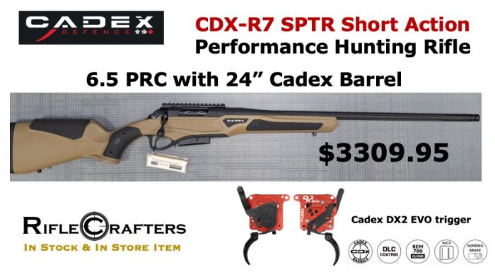 Cadex CDX-R7 SPTR Short Action Rifle 6.5 PRC 24&quot;