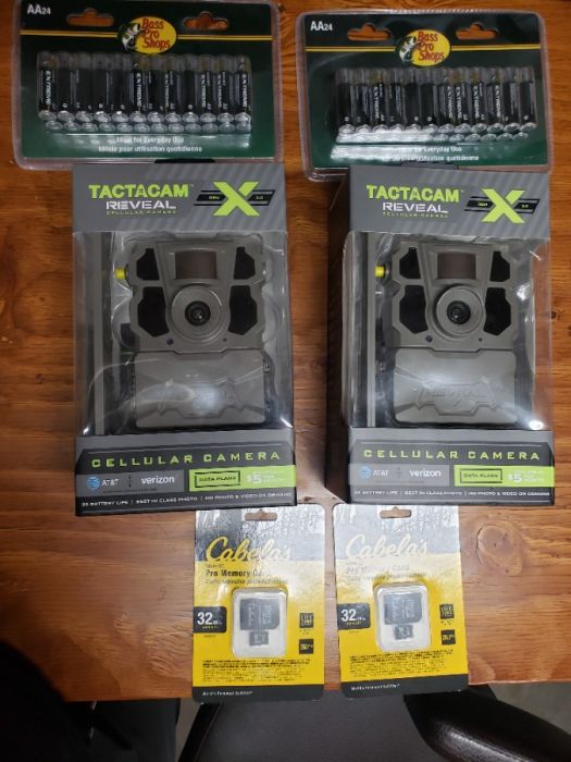 Tactical Trail Cameras with SD cards and batteries