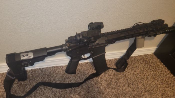 AR-15 Pistol 10.5 inch with many upgrades; Zeroed!